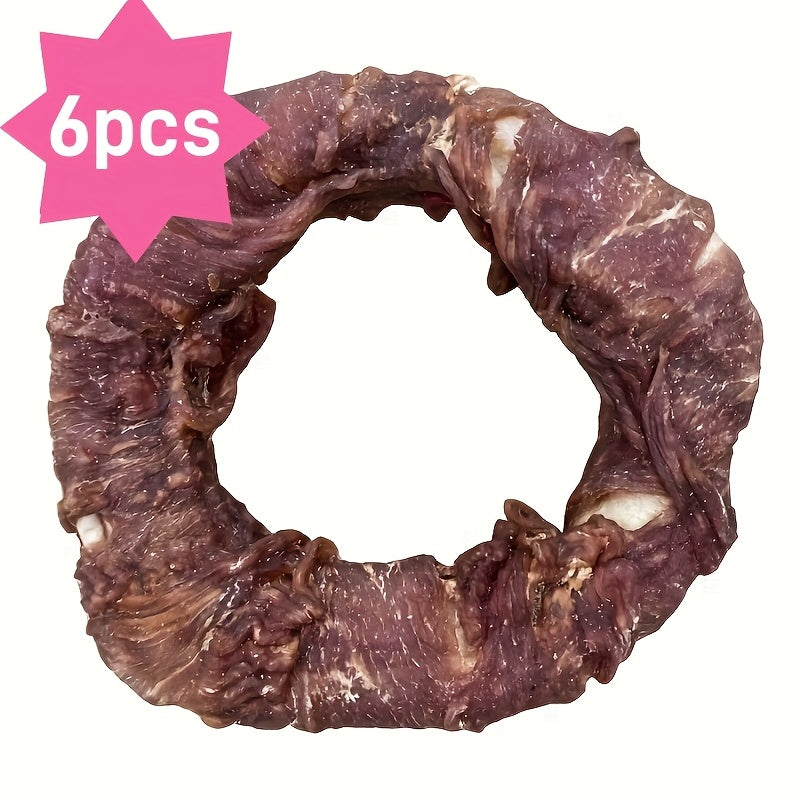 Donut Shaped Dog Treats Chicken & Duck Real Meat Exterior Grain-Free Long Lasting Chew Training Reward for Small Medium Large Dogs 4pc 6pc
