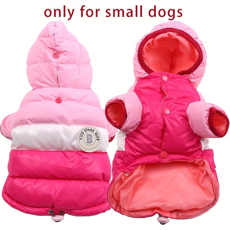 Dog Winter Coat Puppy Puffer Jacket – Windproof Warm Padded Hoodie Vest for Small Dogs, Lightweight Snow Coat for Chihuahua, Poodle & Yorkshire, Cute Outdoor Dog Apparel