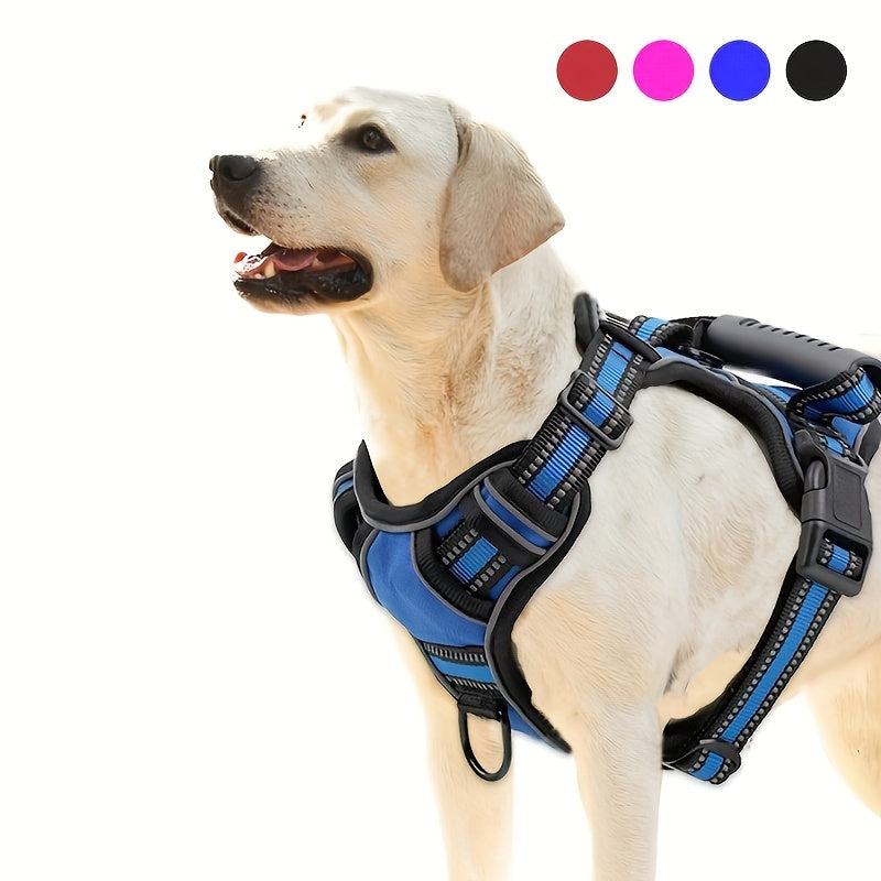 No-Pull Dog Harness Reflective Oxford Vest with 2 Leash Clips & Easy Control Handle – Adjustable No-Choke Pet Harness for Small, Medium & Large Dogs, XS-XL