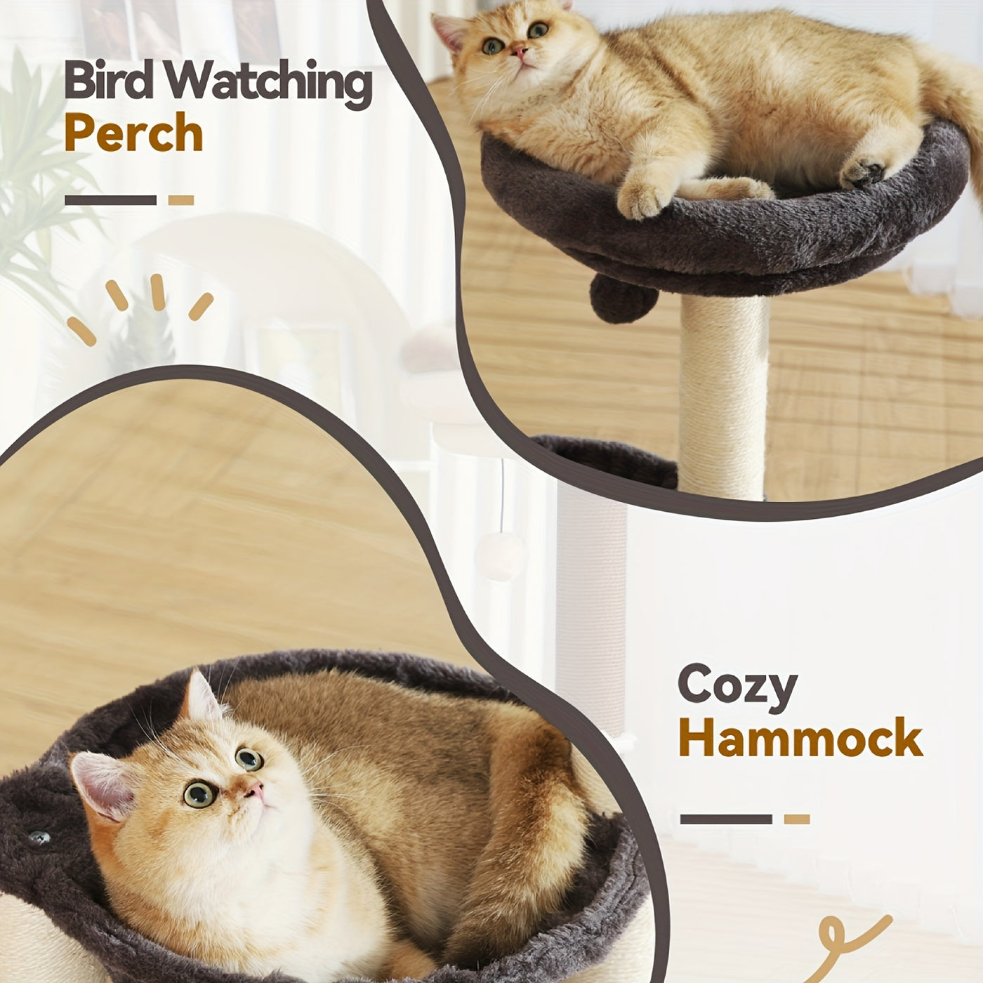 Cat Tree Tower 27.8" for Indoor Cats – Multi-Level Scratching Post with Plush Basket, Perch & Dangling Ball for Kittens and Small Cats, Grey