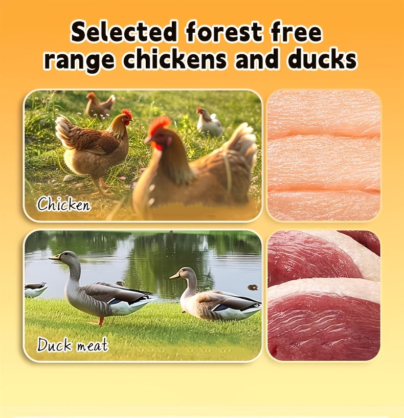 High-Protein Duck Jerky & Egg Yolk Dog Treats – Teething Chews & Training Snacks for Puppies & Dogs of All Breeds, Dried Duck Flavor Slices for Teddy, Bichon, Corgi, Golden Retriever