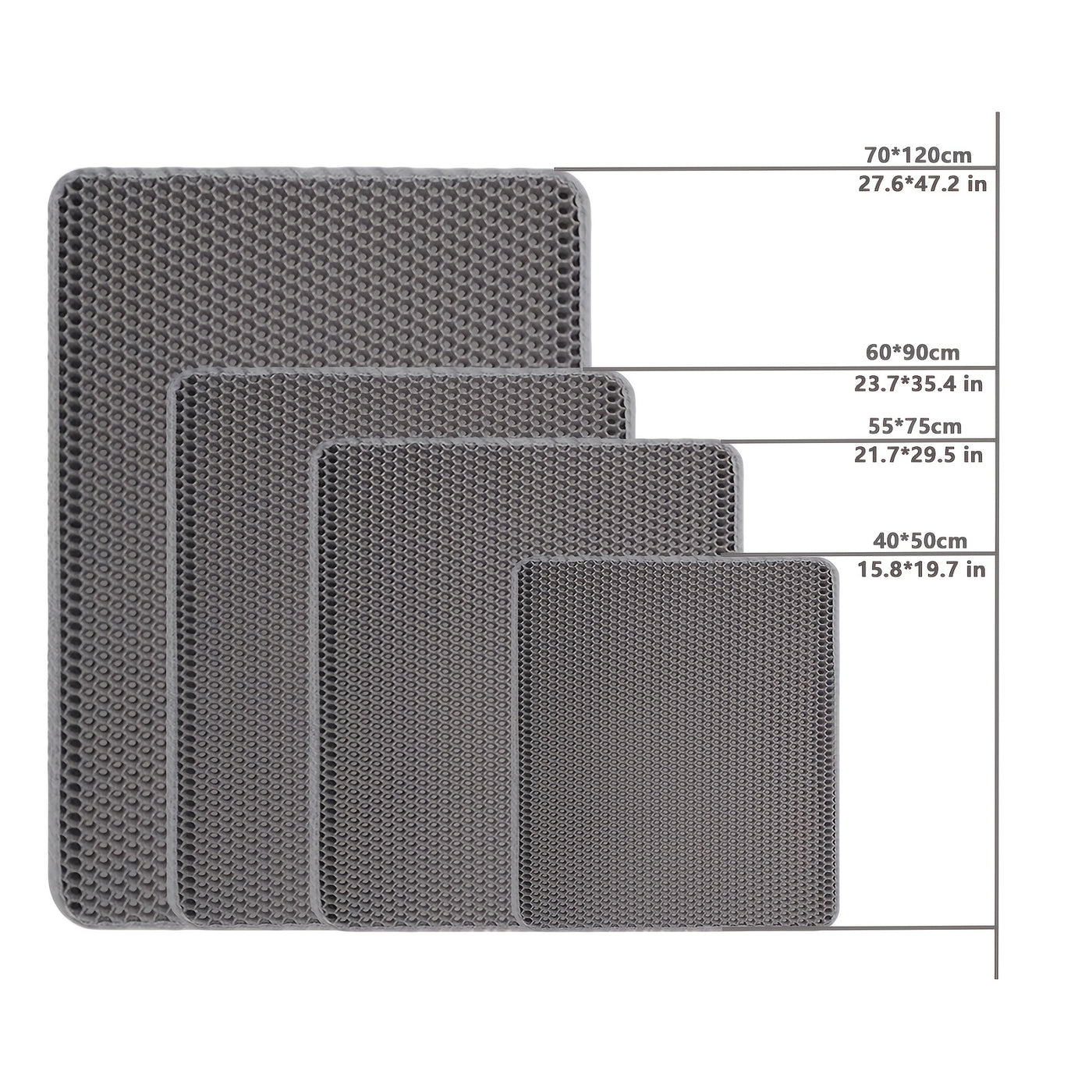 Cat Litter Mat Double Layer EVA Non-Slip Waterproof Washable Soft Litter Trapping Mat for Litter Box Easy to Clean Multiple Sizes