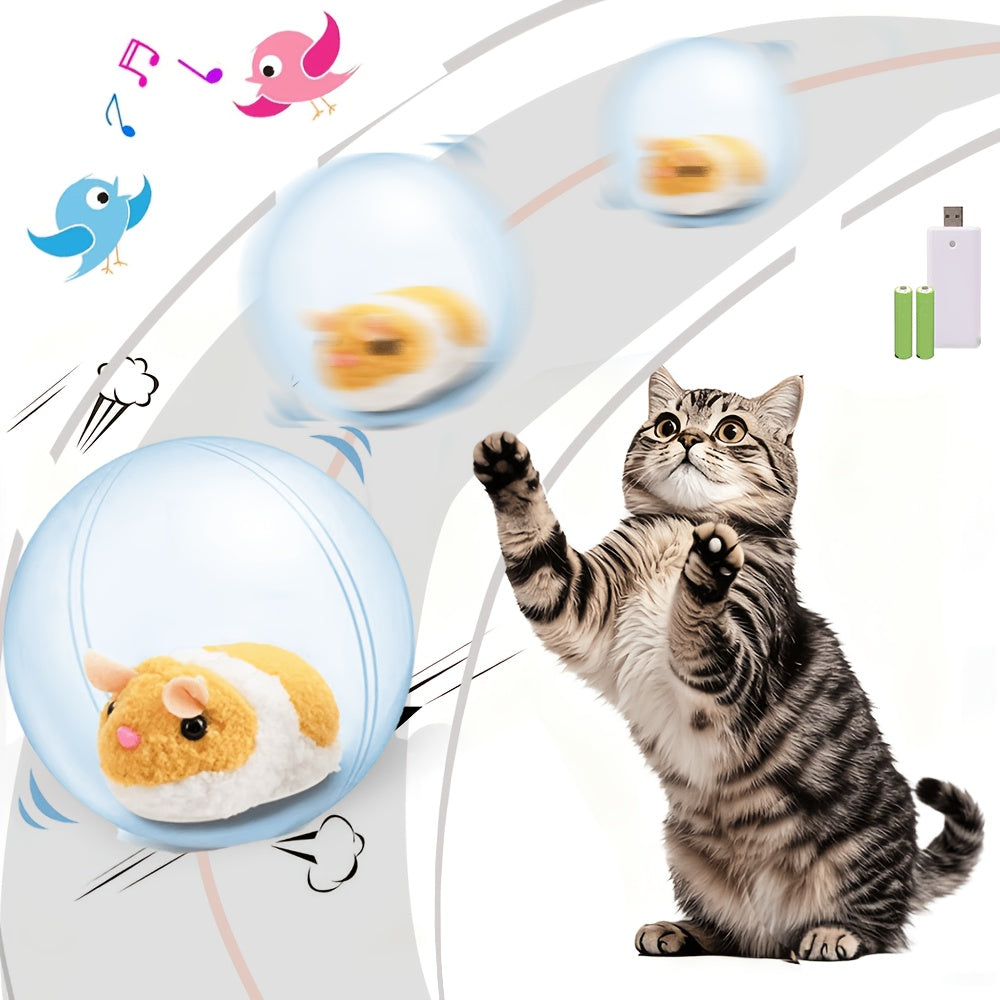 Motion Activated Interactive Cat Toy Ball – Auto Moving Rechargeable Toy for Indoor Cats & Dogs, Boredom Buster for Small Medium Large Pets, Cartoon Rabbit & Squirrel Design