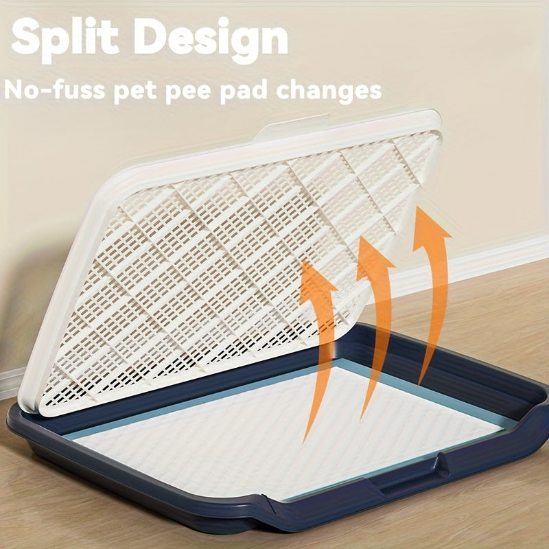Dog Potty Tray with Removable Grating Leak-Proof Indoor Dog Toilet Pee Pad Holder for Puppy Training Apartments Small Dogs Washable Reusable