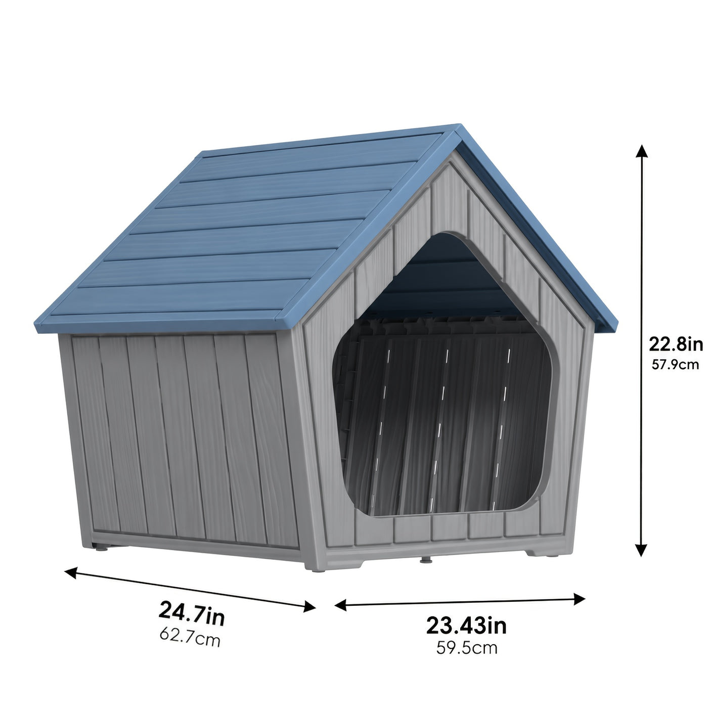 XL Resin Cat House Outdoor & Indoor with Raised Floor Resin Roof Easy Assembly - Weatherproof Cat Play Cage & Small Animal Enclosure 23.43" x 22.64" x 22.8"