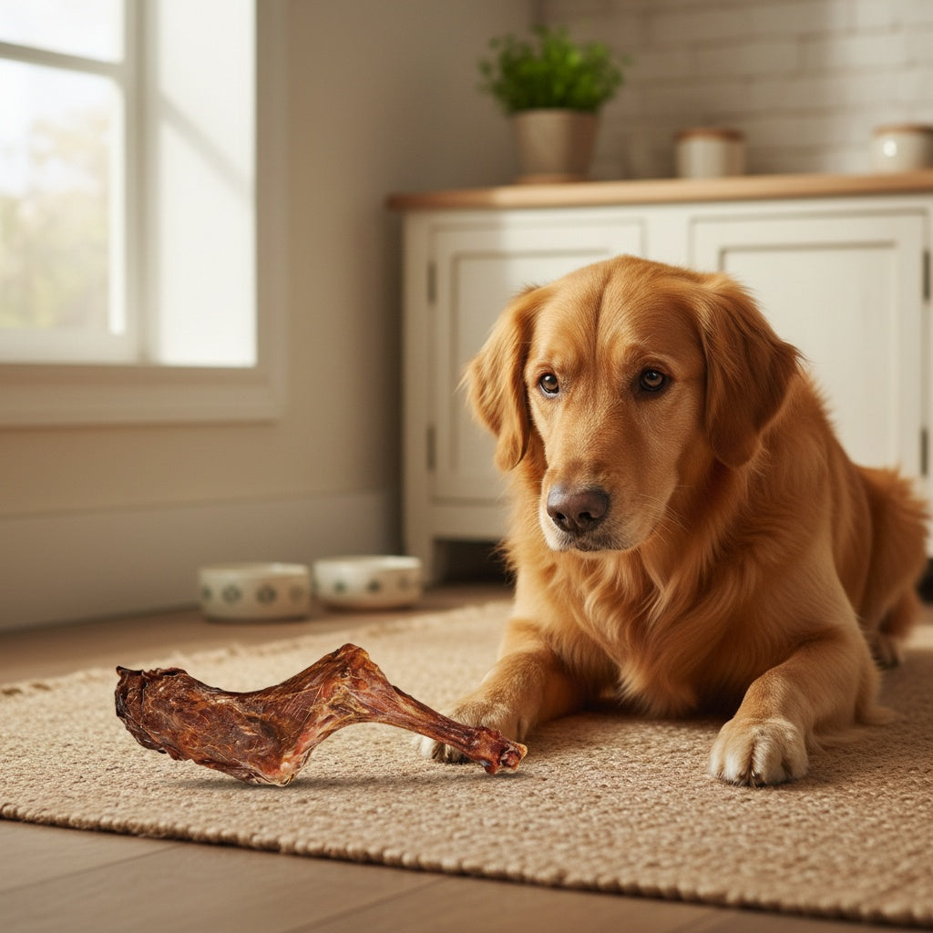 Dried Lamb Leg for Dogs Whole Bone Long Lasting Natural Chew High-Protein Single Ingredient Dog Treat Gift 100g 3.5oz