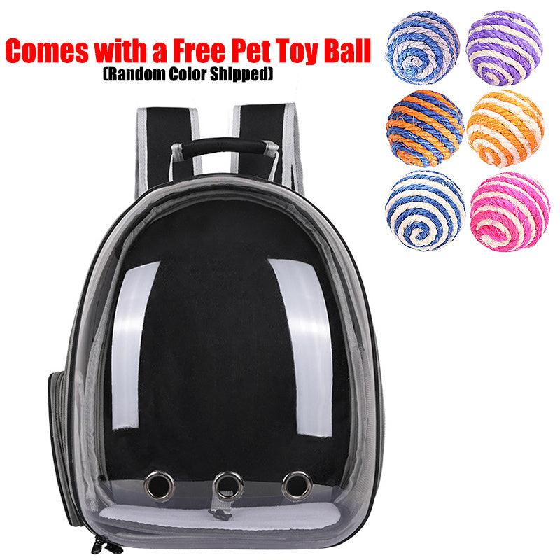 Cat Backpack Transparent Space Capsule – Portable Breathable Pet Carrier Bag for Cats & Small Dogs, Airline-Style Travel Bag for Going Out, Bonus Pet Accessories Included