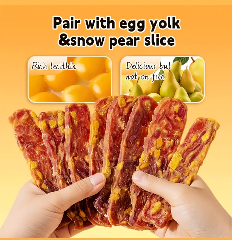 High-Protein Duck Jerky & Egg Yolk Dog Treats – Teething Chews & Training Snacks for Puppies & Dogs of All Breeds, Dried Duck Flavor Slices for Teddy, Bichon, Corgi, Golden Retriever