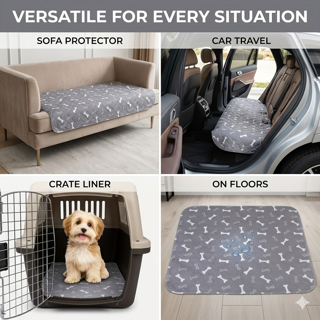 Washable Dog Pee Pads 4-Layer Super Absorbent Leak-Proof Odor Control Reusable Puppy Training Pads Non-Slip Multi-Size