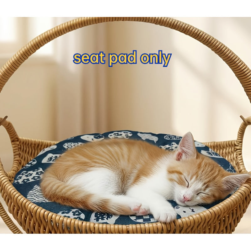 Large Handmade Cat Hammock Cushion Breathable Handwoven Hanging Mattress with Soft Bed Pad - Scratch-Resistant Polyester Cushion for Cat Basket Beds Swing Beds & Hanging Hammocks