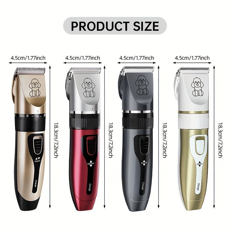 Professional Dog Grooming Kit – USB Rechargeable Electric Clippers with Ceramic Blades, Brush & Comb Set for Dogs & Cats, Multiple Colors & Beauty Sets