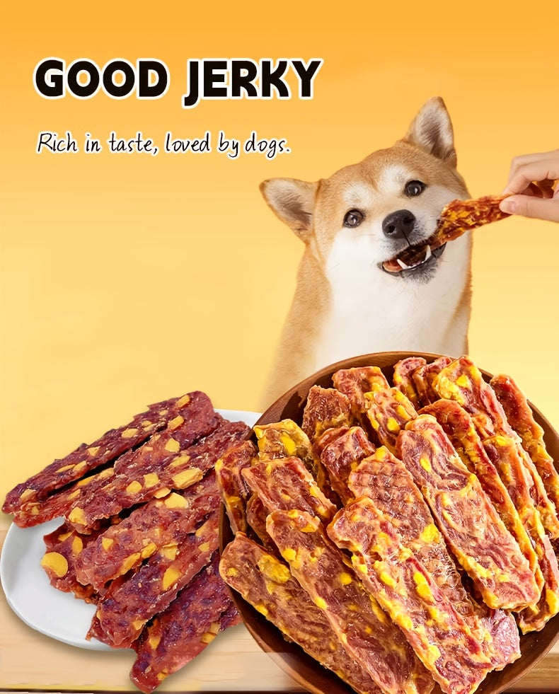 High-Protein Duck Jerky & Egg Yolk Dog Treats – Teething Chews & Training Snacks for Puppies & Dogs of All Breeds, Dried Duck Flavor Slices for Teddy, Bichon, Corgi, Golden Retriever