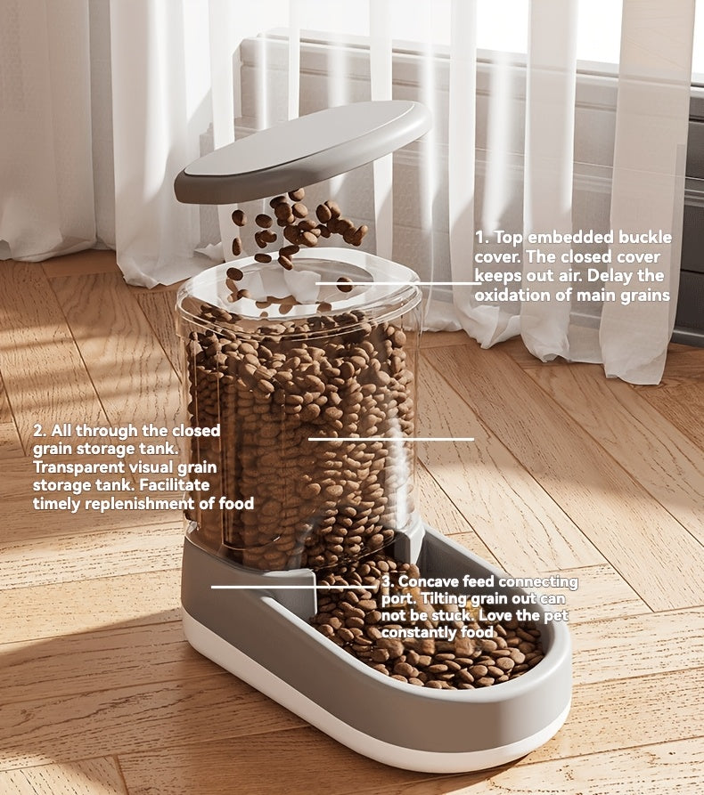 Gravity Dog Food Feeder and Water Dispenser Set 8-Pound Large Capacity Automatic Pet Feeding Station for Big Medium Small Dogs & Cats - 2-Piece Plastic BPA-Free Set