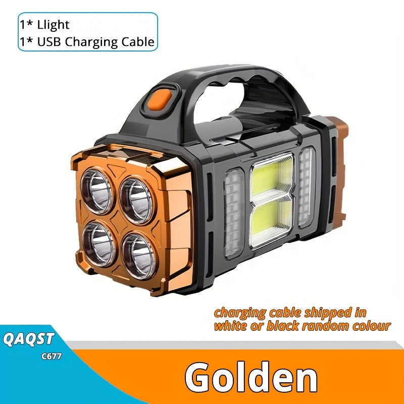 Solar & USB Rechargeable LED Lantern Flashlight – 1800mAh COB Work Light, 4 Modes, Emergency Power Bank, IPX4 Waterproof, Portable Camping Lantern, 1 or 2 Pack
