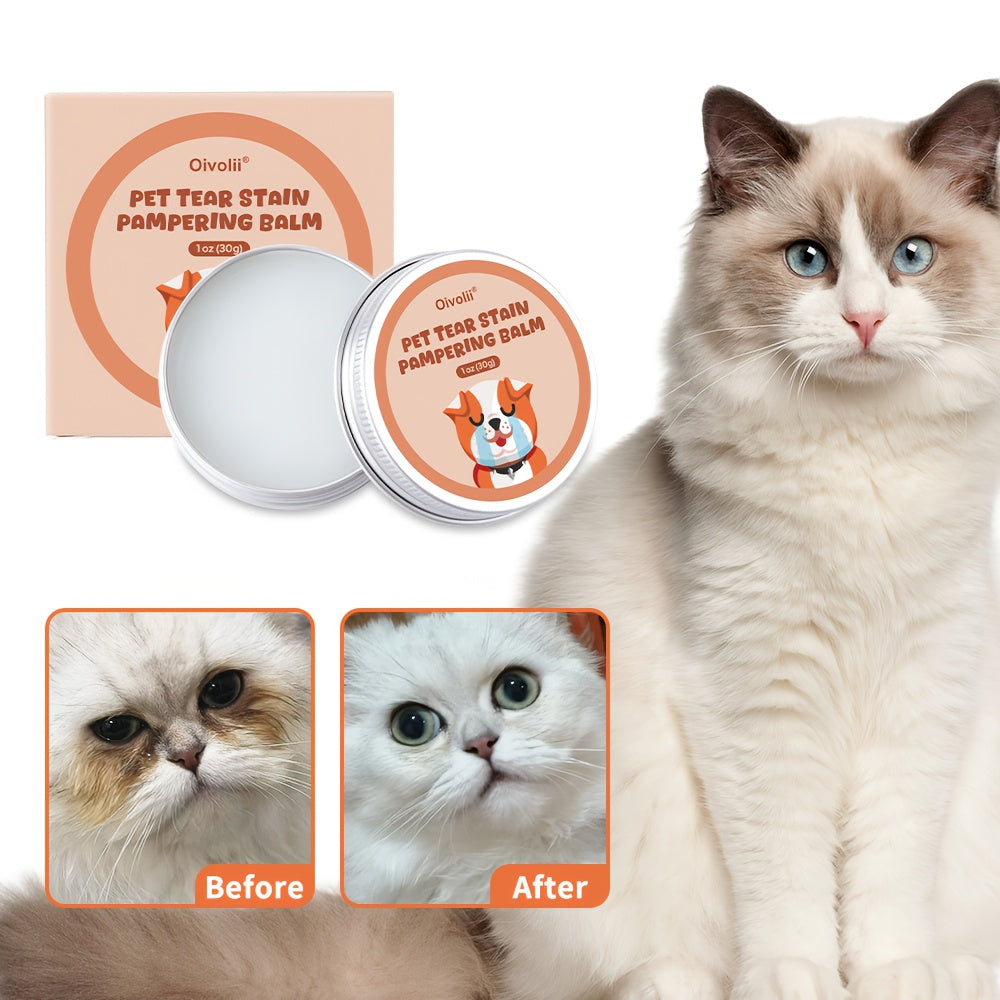 Tear Stain Remover Balm for Dogs and Cats 30g – Natural Safe Eye Gunk Cleaner Non-Irritating Daily Eye Care