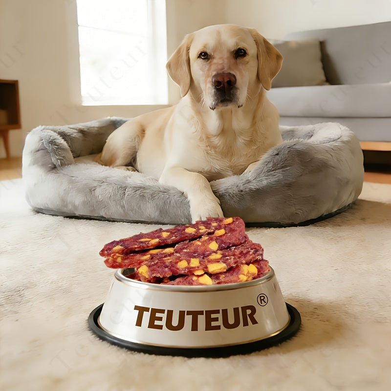 High-Protein Duck Jerky & Egg Yolk Dog Treats – Teething Chews & Training Snacks for Puppies & Dogs of All Breeds, Dried Duck Flavor Slices for Teddy, Bichon, Corgi, Golden Retriever