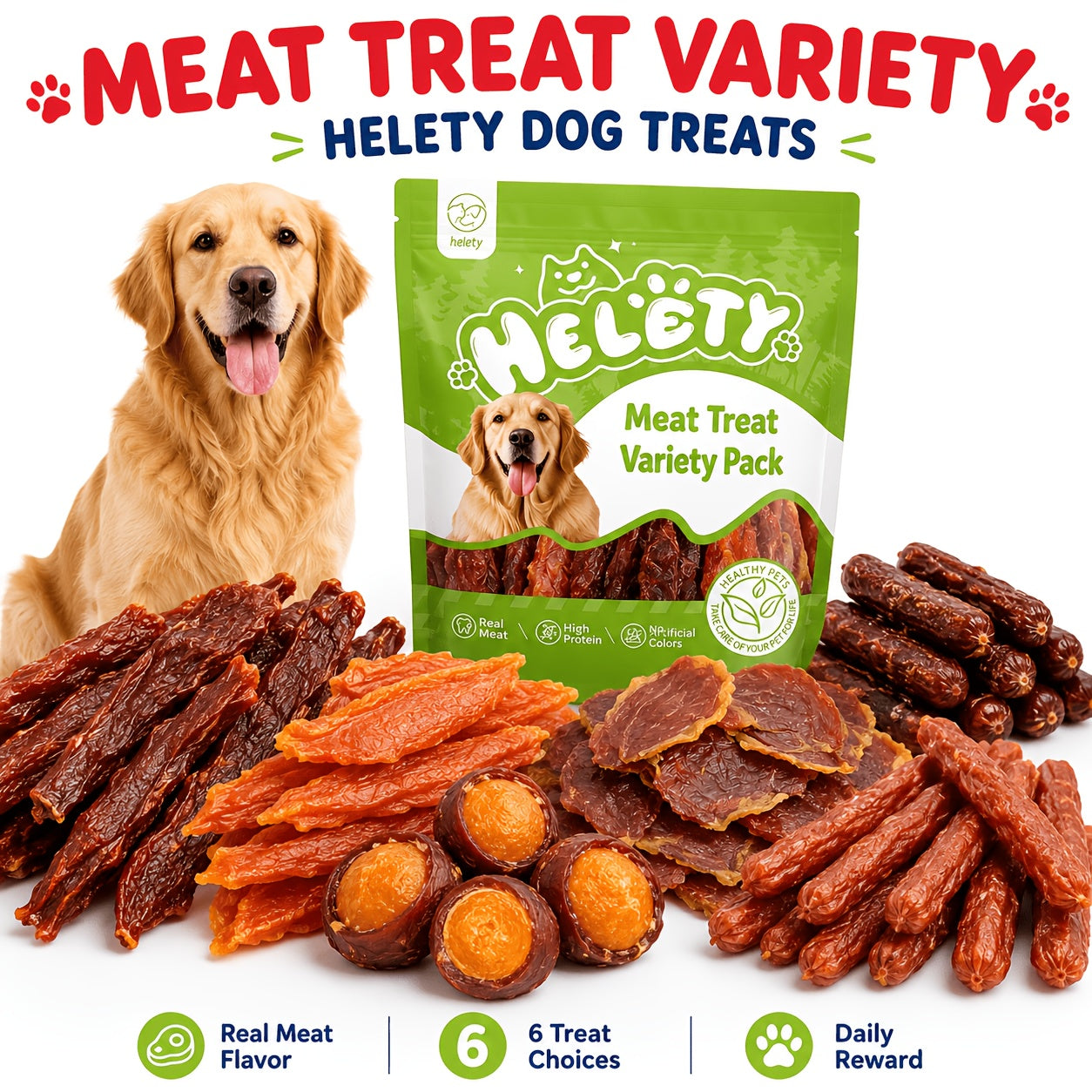 Dog Jerky Treats – Chicken Duck Beef Sausage Gizzard & Egg Yolk Variety, Single-Source Chewy Training Rewards for Dogs of All Sizes, Jerky Trial Pack Available