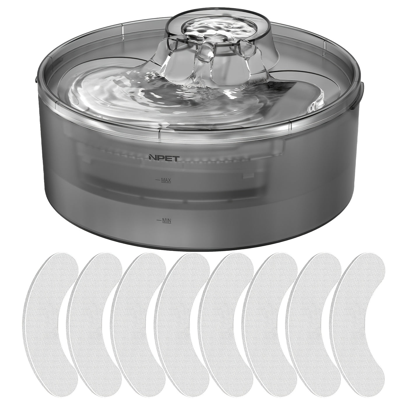 Automatic Pet Water Fountain 1.3-2 Gallon USB Low Voltage with Splatter Guard & Cleaning Kit - Dog Cat Multi-Pet Drinking Dispenser
