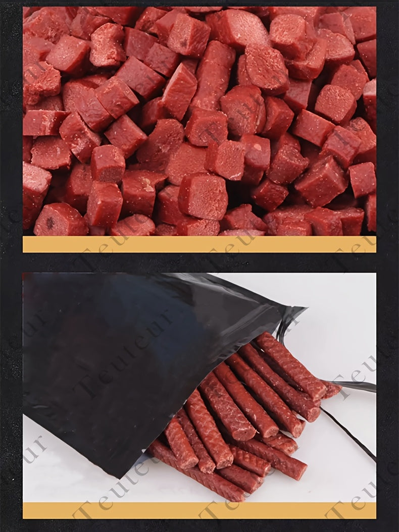Beef Stick Dog Treats – Wind-Dried Beef, Beef Tendon Sticks & Beef Blocks, High Protein Grain-Free Long-Lasting Chews for Puppies & Adult Dogs, All Breeds, 5oz