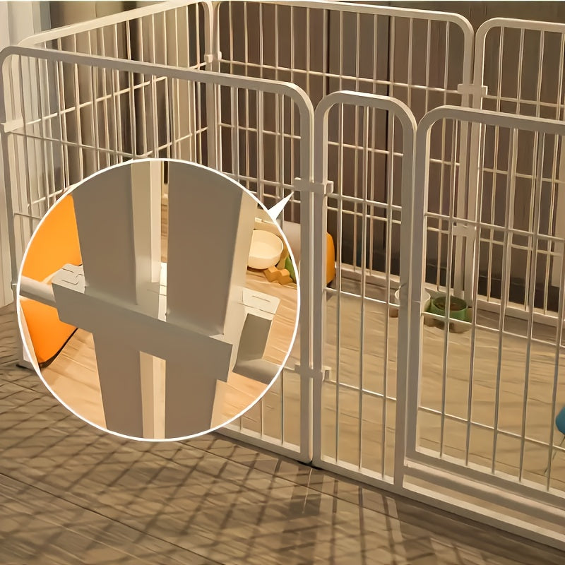 Stainless Steel Indoor Dog Enclosure with Resting, Play & Potty Training Zones - Multi-Functional Flexible Pen for Small Medium Dogs, Easy Assembly