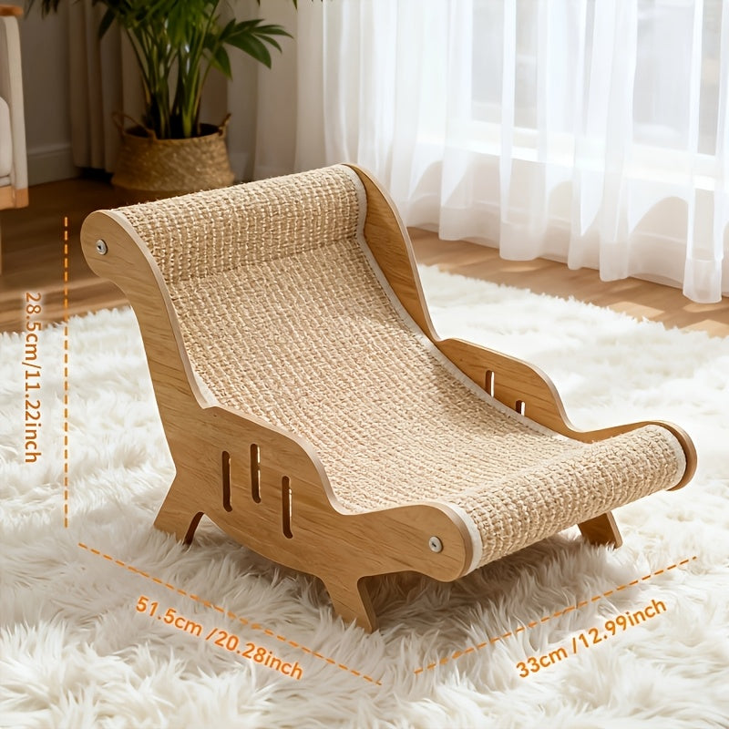 Sisal Rope Cat Scratcher Lounge Chair – Large Cat Sofa Bed with Scratch-Resistant Sisal, Sturdy Frame, Cozy Rest Area for Cats
