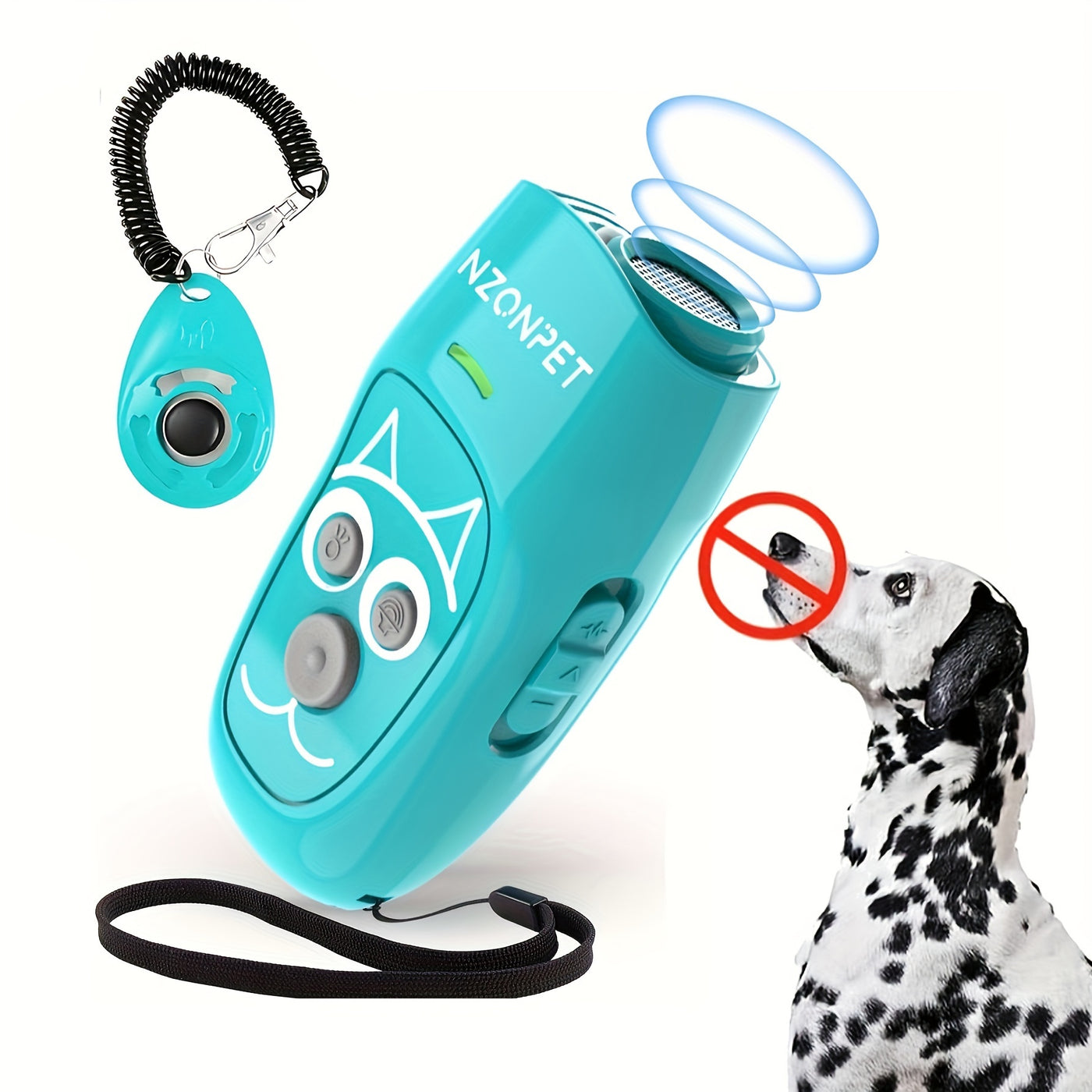 Ultrasonic Anti Barking Device 3-in-1 – Dog Bark Control & Training Tool with 3 Frequency Modes, 16.4Ft Range, Rechargeable LED Light & Wrist Strap | Green, Ginger, Black