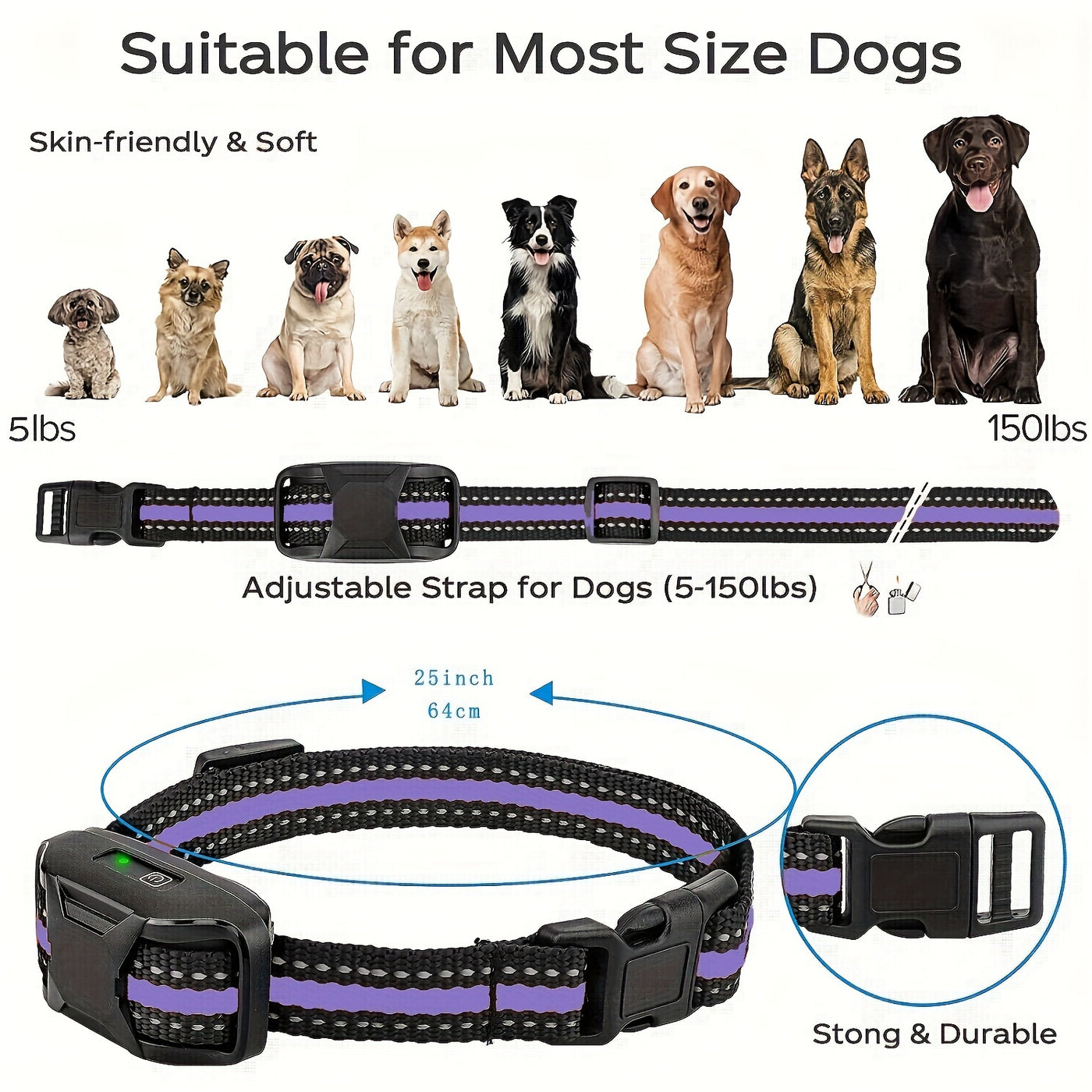 Dog Training Collar with Remote 4150ft Range – Shock Vibration Sound Modes Rechargeable for Small Medium Large Dogs 5-150lbs
