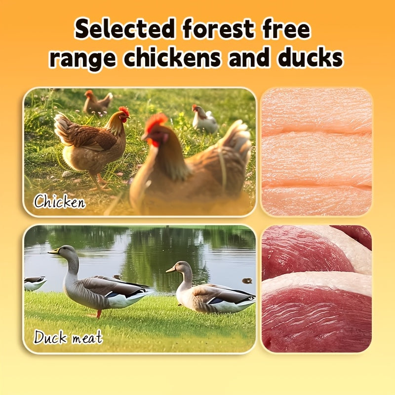 High-Protein Duck Jerky & Egg Yolk Dog Treats – Teething Chews & Training Snacks for Puppies & Dogs of All Breeds, Dried Duck Flavor Slices for Teddy, Bichon, Corgi, Golden Retriever