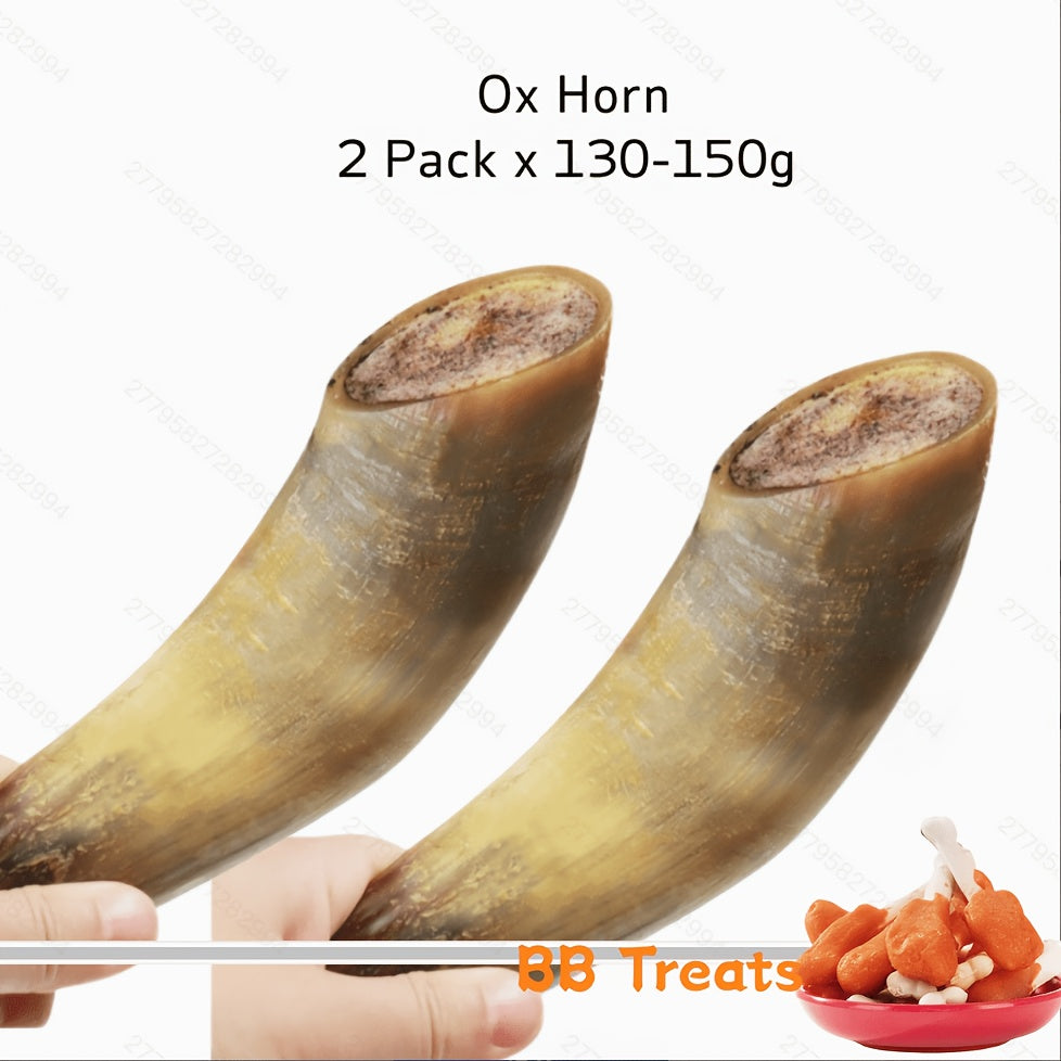 Ox Horn Dog Chews Natural Long Lasting High-Protein Low-Fat Easily Digestible Dog Treat for Small Medium Large Dogs Training Reward 130-150g