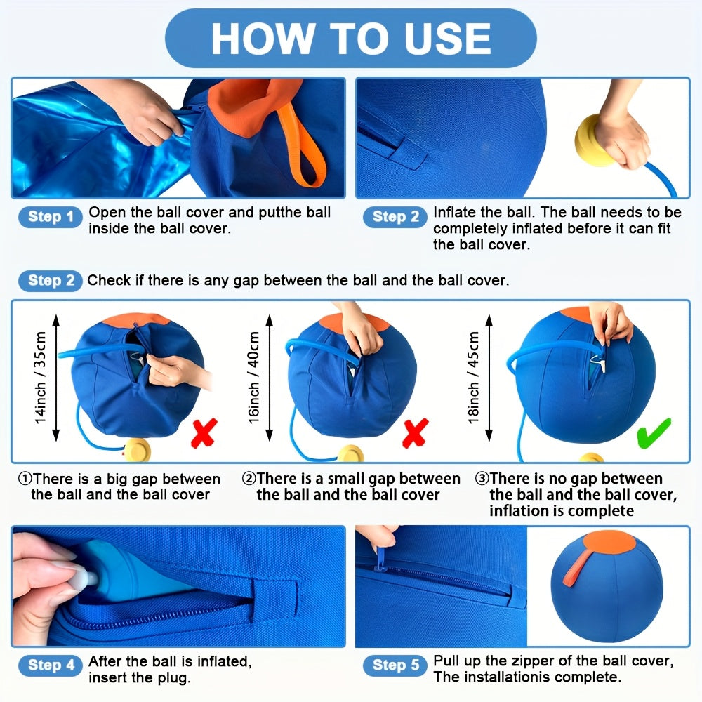 Dog Ball Toy for Small & Medium Dogs – Chew-Resistant Fetch & Training Ball, Independent Play, Shiba Inu Corgi Bulldog Golden Retriever, Blue or Orange