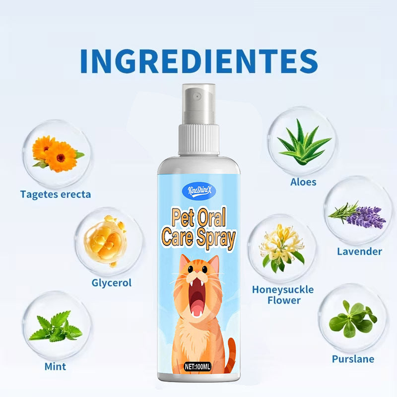Pet Mouth Spray & Dental Rinse for Dogs & Cats – Antibacterial Teeth Cleaning, Deodorizing Mouthwash, Eliminates Bad Breath & Odor, 100ml Universal Formula