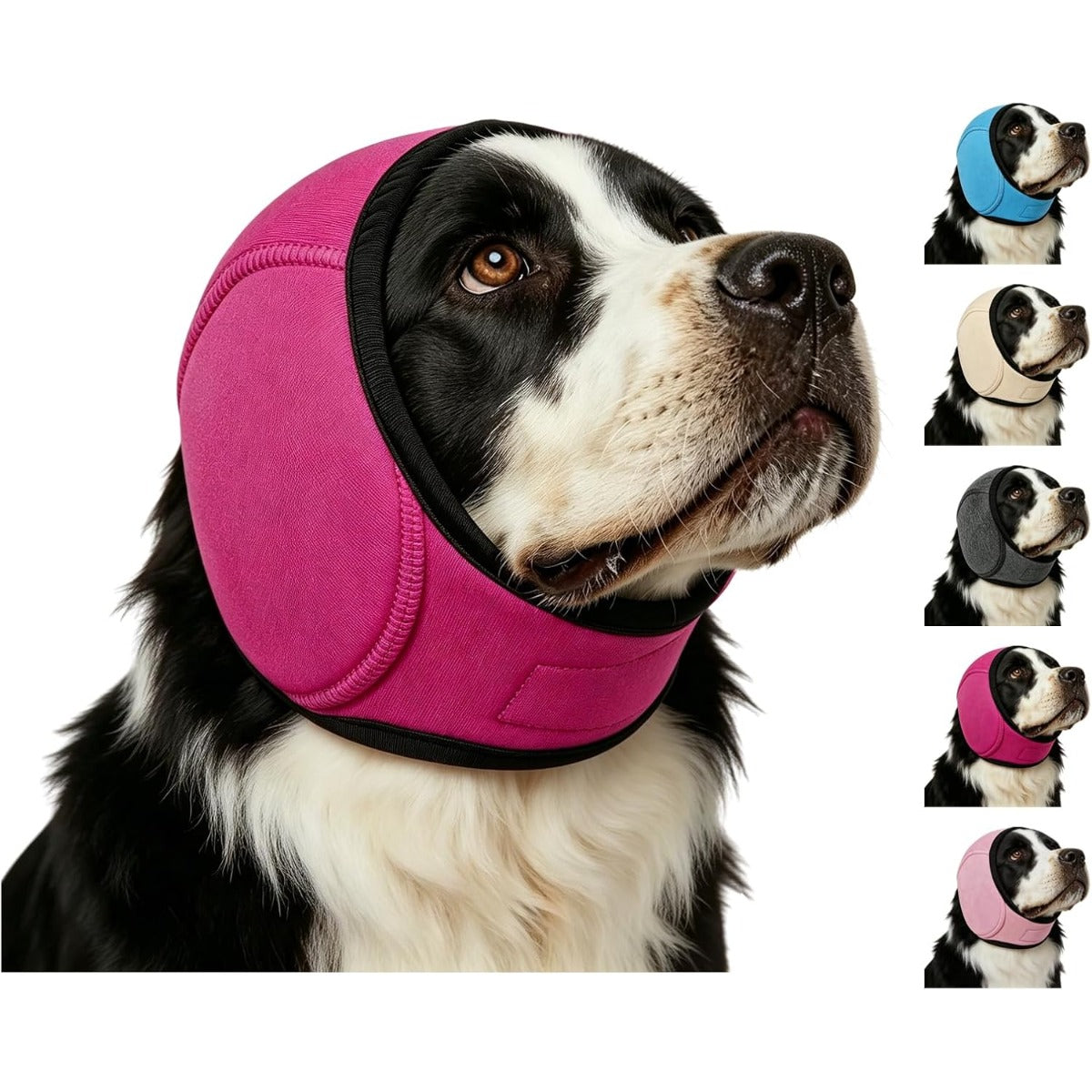 Dog Calming Hoodie with Noise Cancelling Ear Wrap – Anxiety Relief for Thunder Fireworks Grooming Bathing Small Medium Large