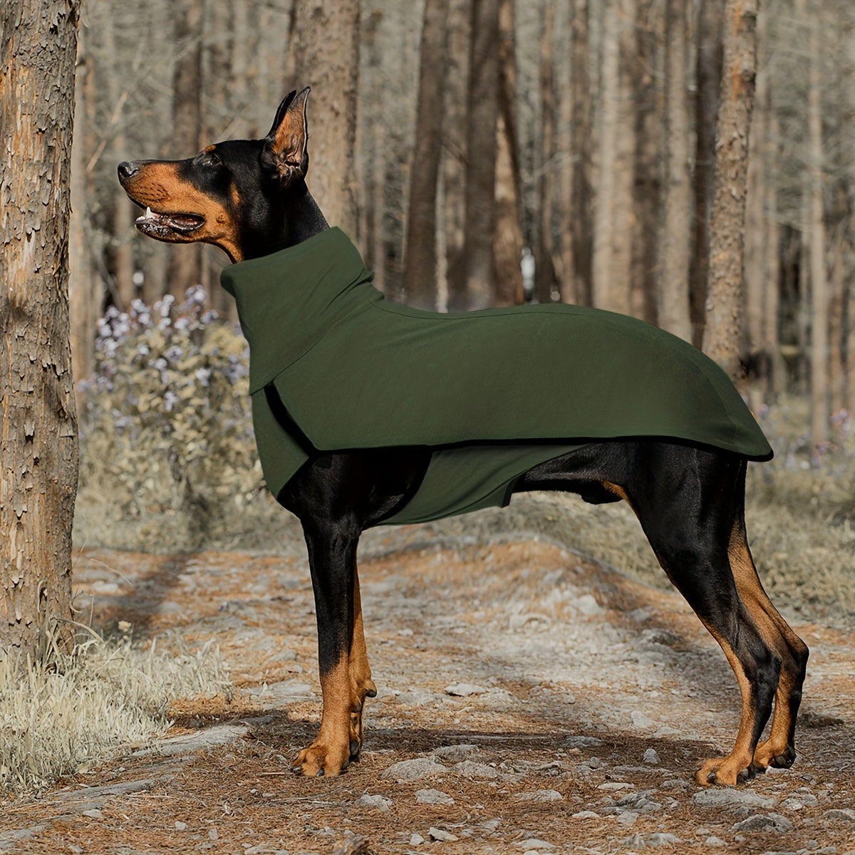 High Neck Dog Coat – Warm Solid Color Woven Polyester Pullover for Small Medium Large Dogs, Machine Washable All-Season Fall Winter Pet Clothing, XL to 4XL
