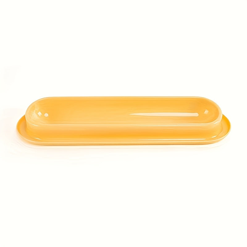 Extra Long Cat Bowl 2 Pack Anti-Slip Multi-Section Feeding Dish for Wet Food & Treats - Multi-Cat & Multi-Pet Families