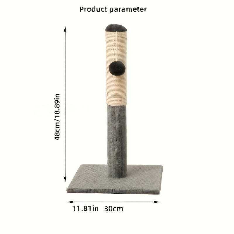 Solid Wood Cat Scratching Post – Multiple Styles & Sizes | Sisal, Mushroom, Dolphin, Fur & Hammock Scratcher for Indoor Cats
