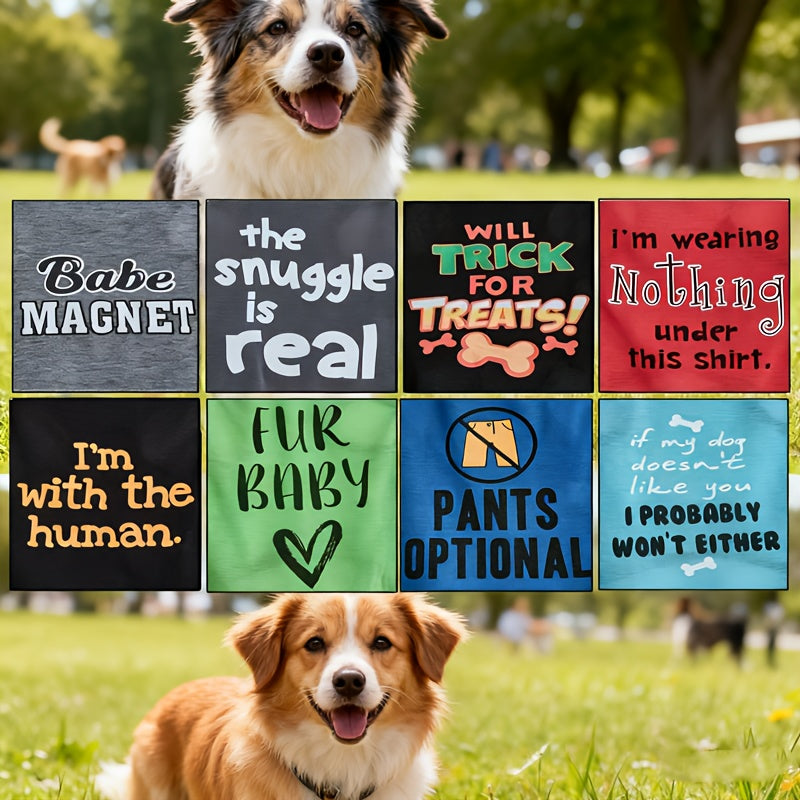 8-Pack Sleeveless Dog Shirts for Small Dogs Breathable Graphic Pet Vests – Lightweight All-Season Outdoor Playwear for Small Breeds Sizes XS to XL Mixed Colors
