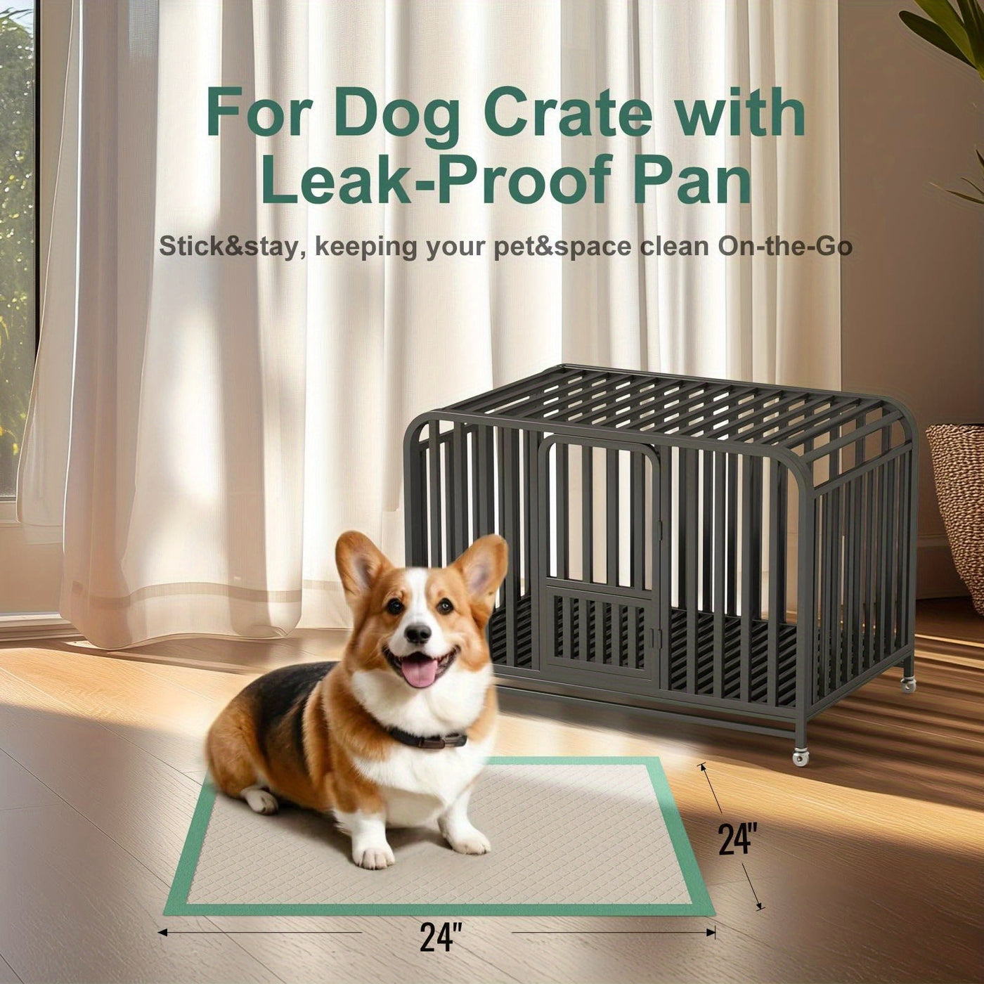 Heavy Duty Dog Pee Pads 24x24 Inch 6-Layer Thick Super Absorbent Leak-Proof Odor-Locking Disposable Puppy Training Pads for Dogs Cats Rabbits