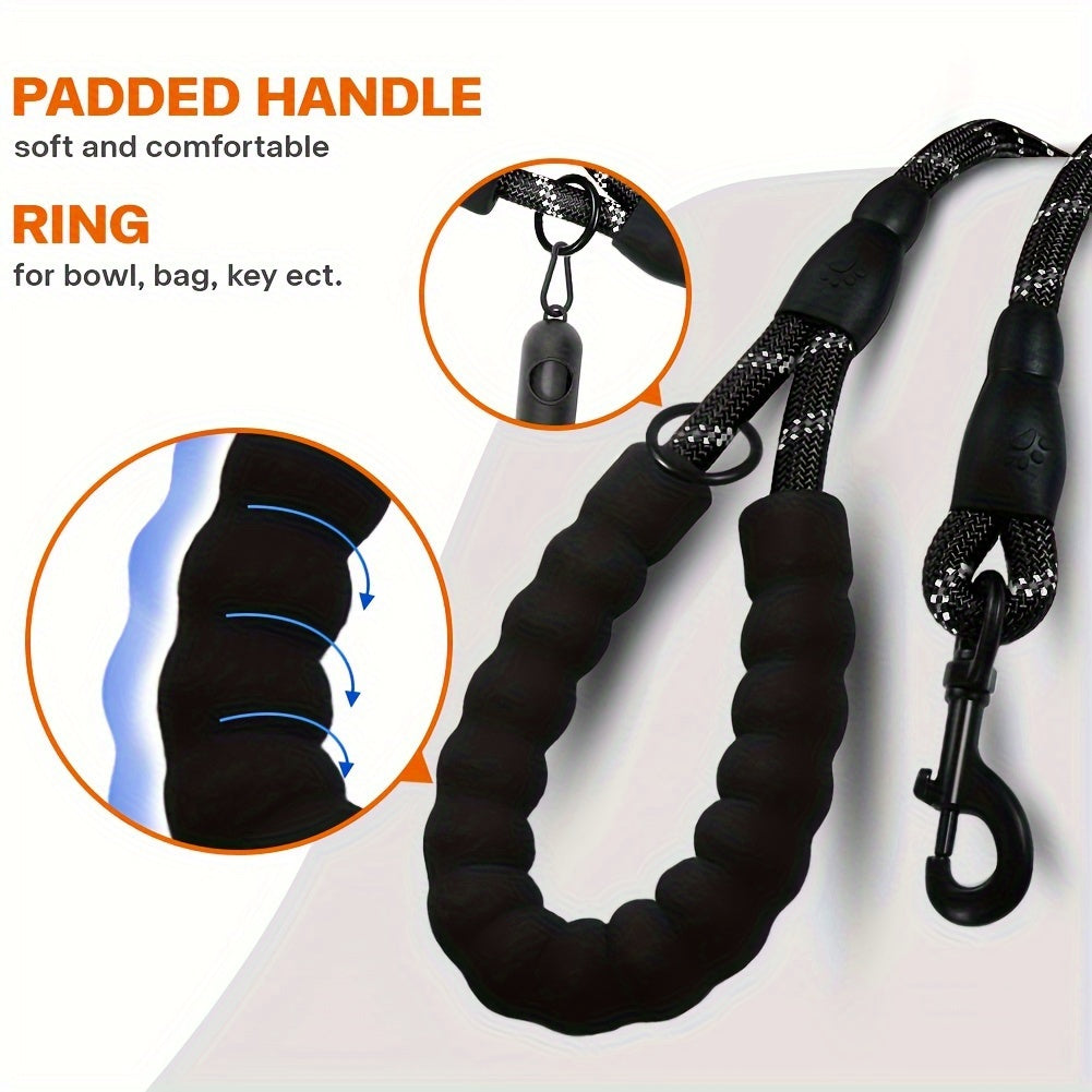 Dual Dog Leash 360° Tangle-Free with Shock Absorber & Reflective Nylon – 78-Inch Double Dog Walking Leash for Two Dogs, Ergonomic Foam Handle, 7 Colors, Small Medium Large Dogs