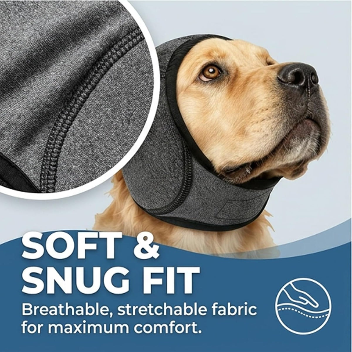 Dog Calming Hoodie with Noise Cancelling Ear Wrap – Anxiety Relief for Thunder Fireworks Grooming Bathing Small Medium Large