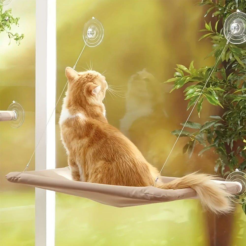 Cat Window Hammock Bed – Ultra-Soft Cloud Perch, Suction Cup Mounted, Space-Saving Window Seat for Indoor Cats, Cozy Naptime Bed with Outdoor View