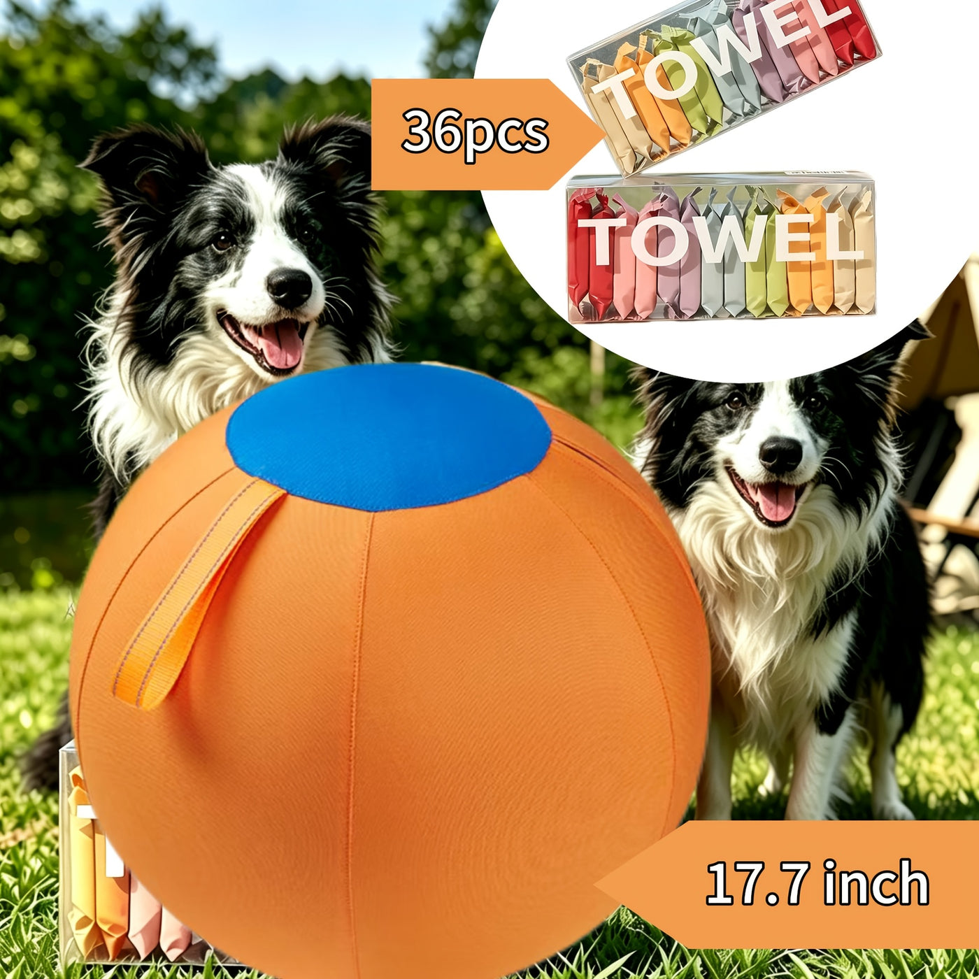 Dog Ball Toy for Small & Medium Dogs – Chew-Resistant Fetch & Training Ball, Independent Play, Shiba Inu Corgi Bulldog Golden Retriever, Blue or Orange