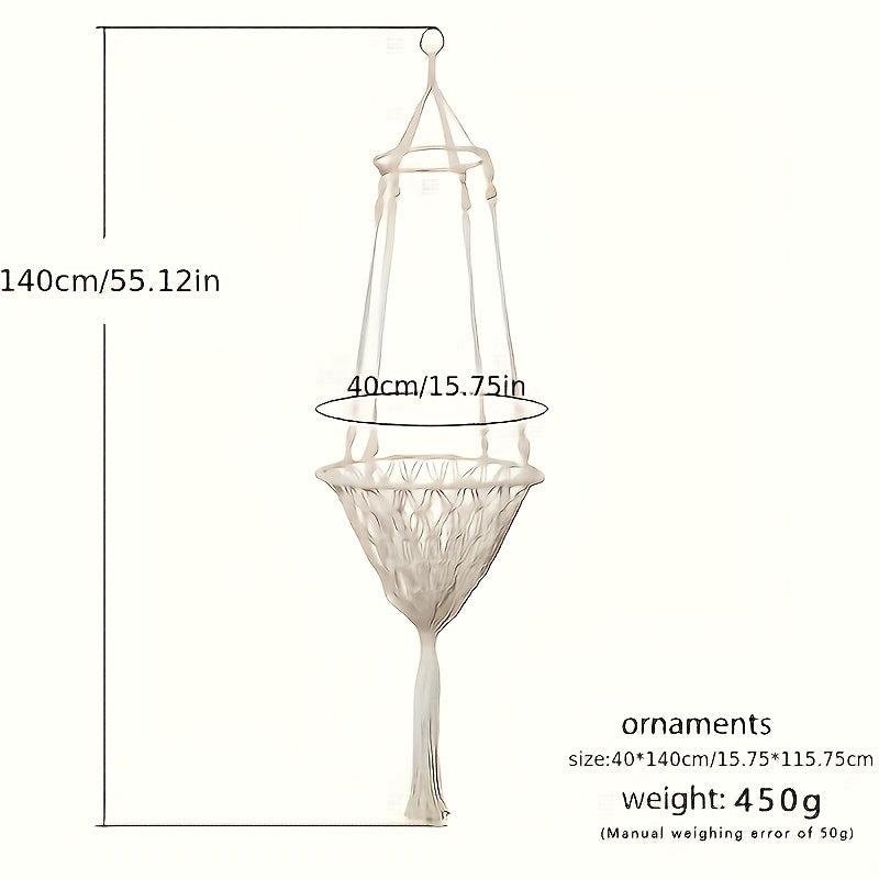 Extra Large Hand-Woven Rope Cat Hammock Swing Bed Indoor Cat Nest Basket for Two Cats - Super Load-Bearing Durable Hanging Cat Bed 15.75in & 11.81in Diameter