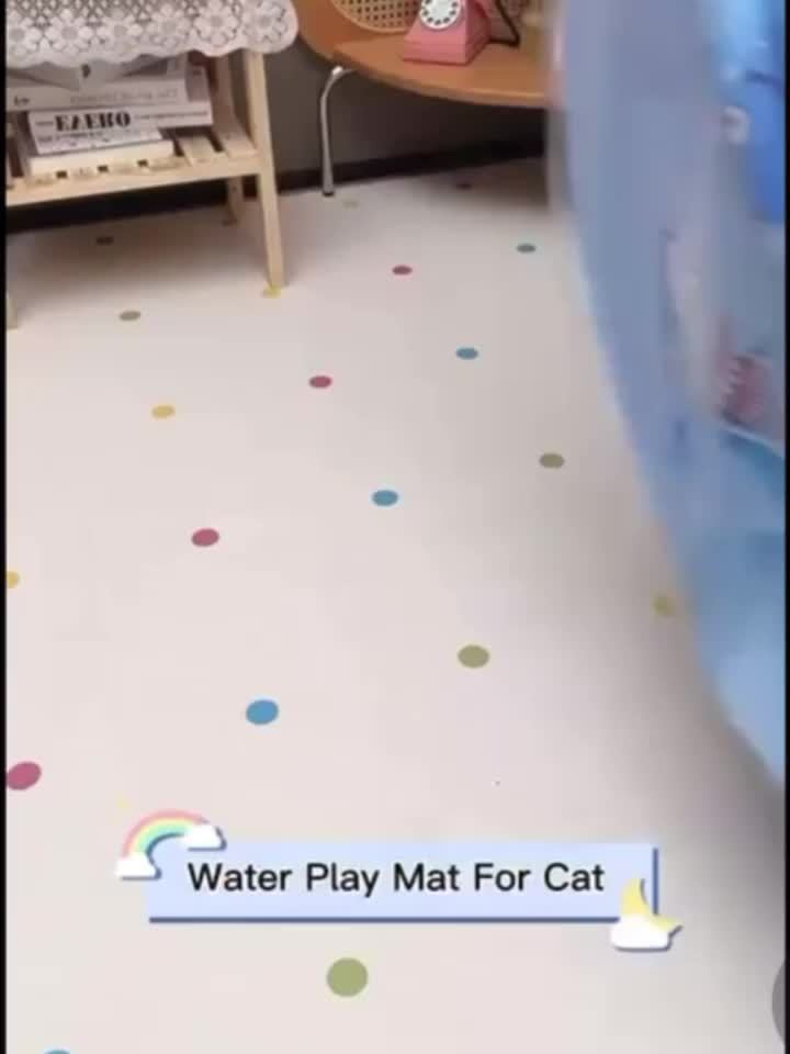 Cat Water Play Pad Interactive Inflatable Cooling Mat with Fish Toys for Cats and Small Dogs – Non-Slip Summer Ice Pad Capsule Game Toy