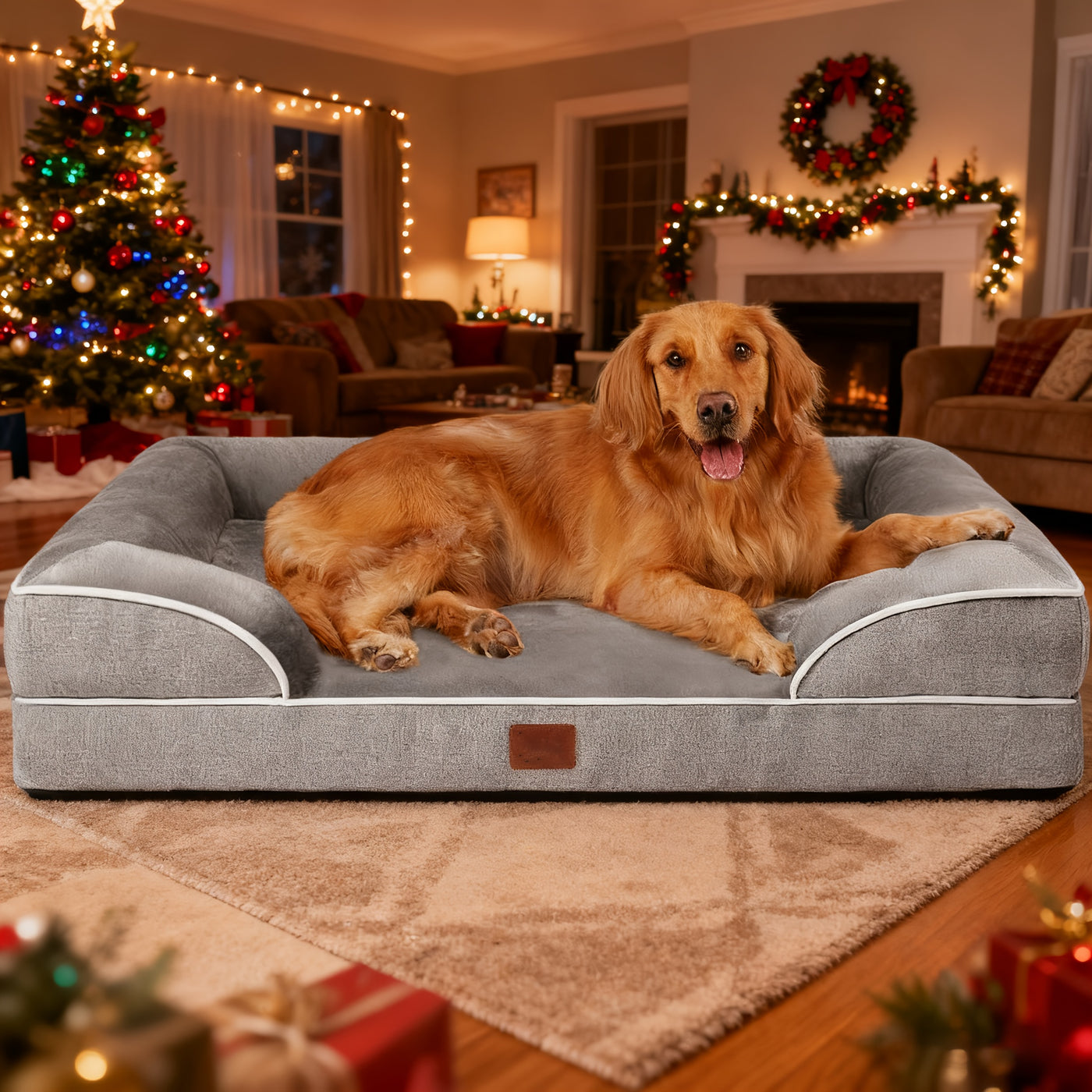 Giant Dog Sofa Bed for Extra Large Dogs & Cats – Comfort Couch with Washable Removable Cover & Nonskid Bottom, Grey