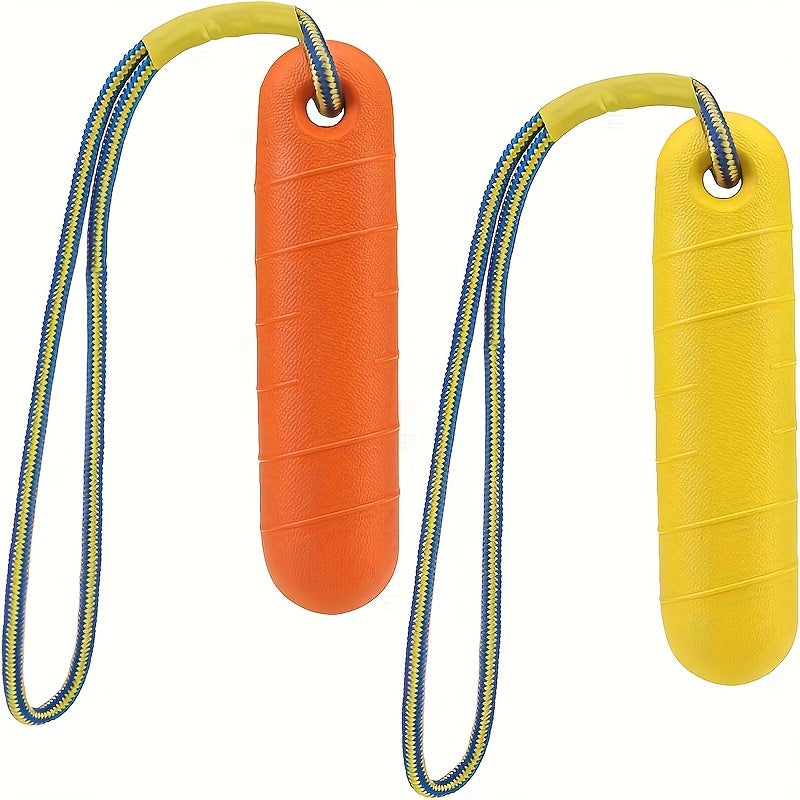 Floating Dog Toy with Rope – Water-Resistant Durable Chew & Fetch Toy for Pool, Beach & Outdoor Summer Fun, All Breeds, Orange Yellow Peach