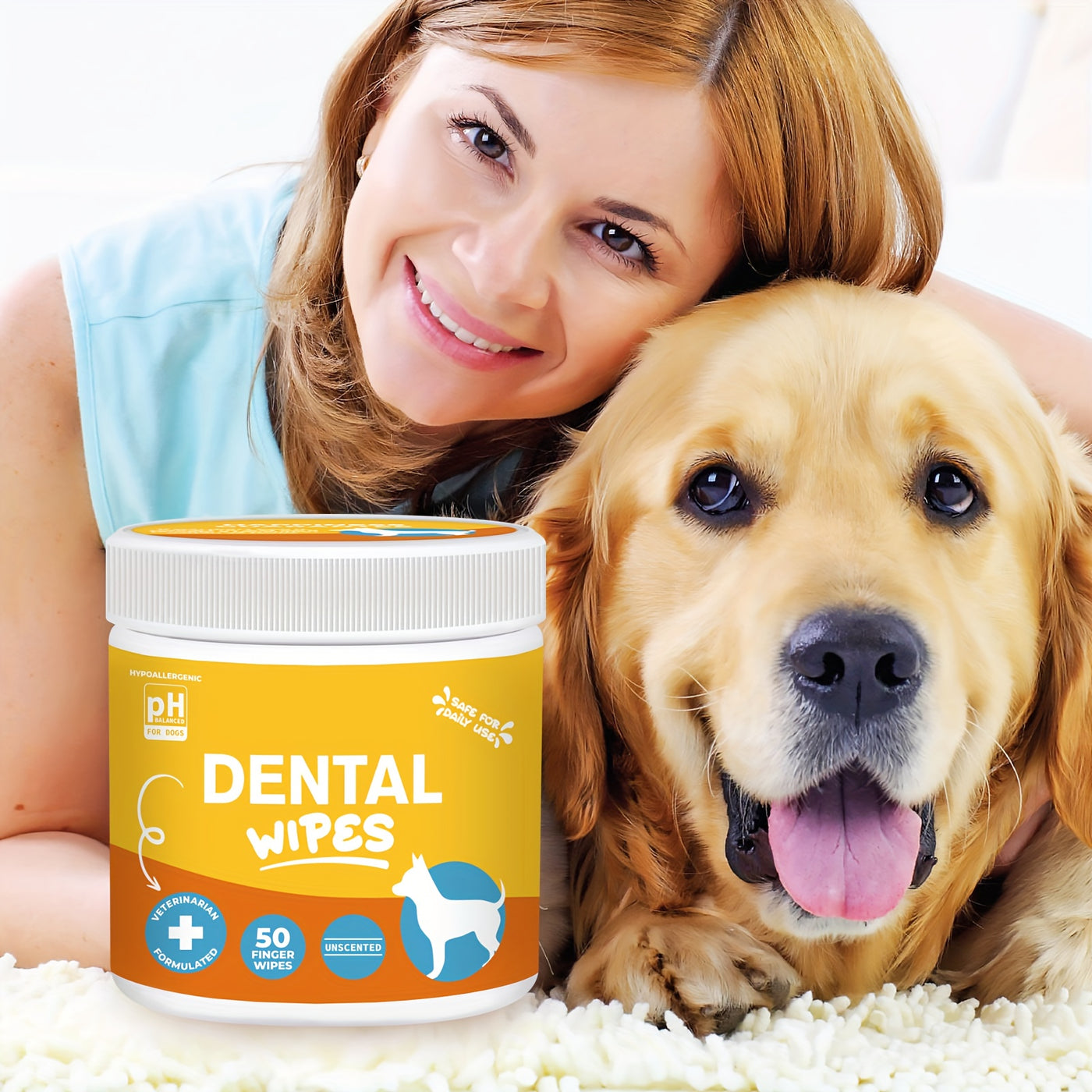 Pet Grooming Wipes for Dogs & Cats - Dental Wipes, Ear Wipes, Eye Wipes & Teeth Cleaning Kit, Coconut Scent, Soothing & Deodorizing for All Breed Sizes