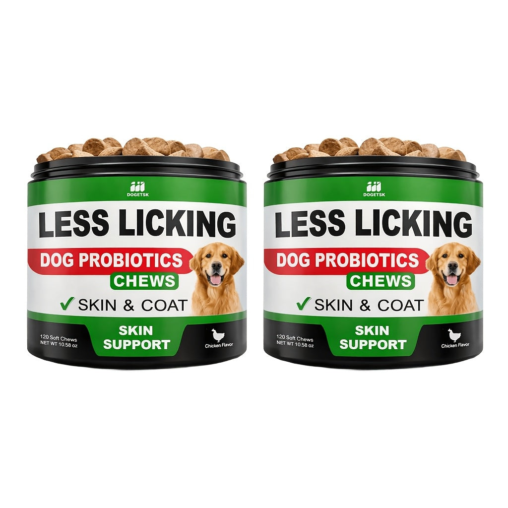 Dog Skin Health Chewing Tablets – Chicken Flavor, Protects Skin Barrier, Science-Backed Formula for Golden Retrievers, Border Collies & All Breeds