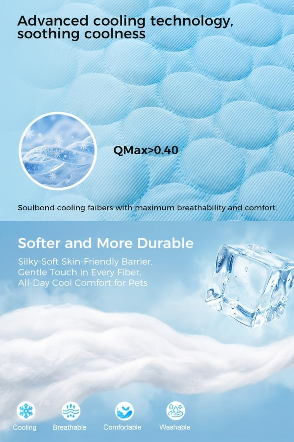 Cooling Mat for Dogs & Cats XXL 79x67 Inch - Ice Silk Summer Pet Cooling Pad Machine Washable, Snowflake Design Crate Liner for Kennels Beds Floors, Self-Cooling Blanket for Small Medium Large Dogs