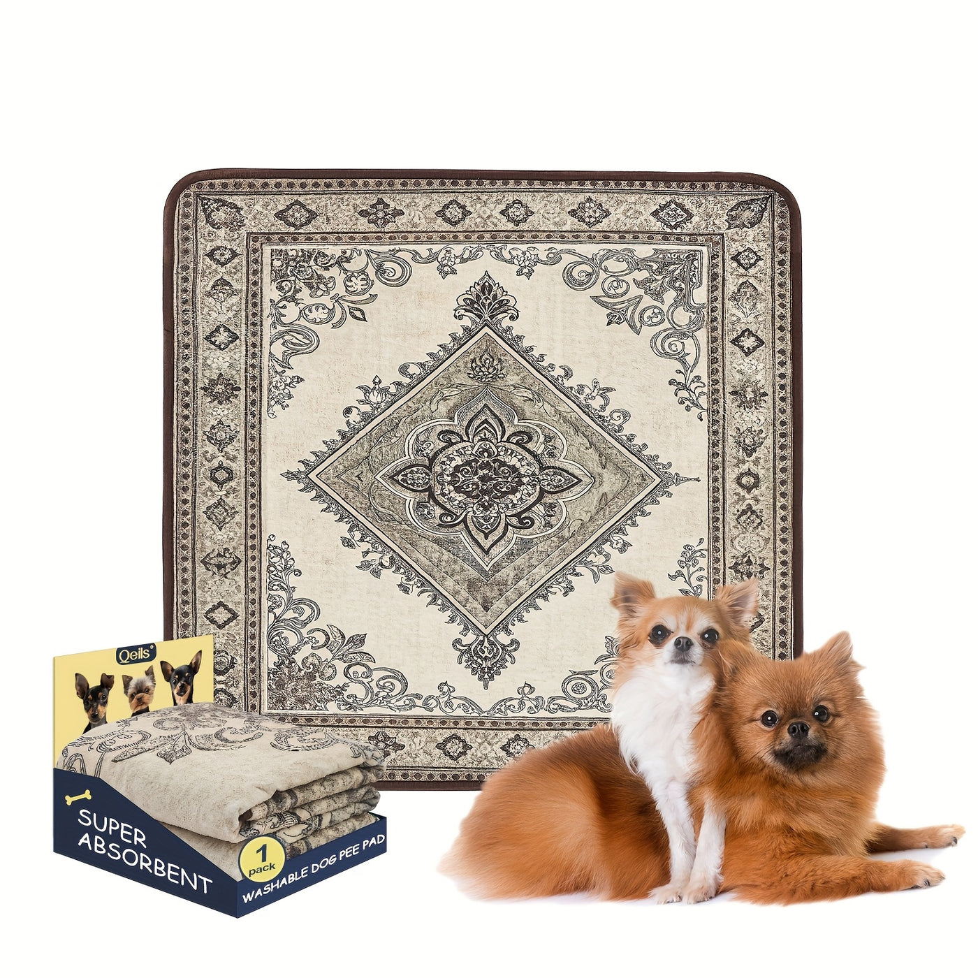Washable Reusable Dog Pee Pads - Super Absorbent Leakproof Non-Slip Puppy Training Pads for Floor Crate Couch, Multiple Sizes & Patterns, Machine Washable Pet Potty Pads