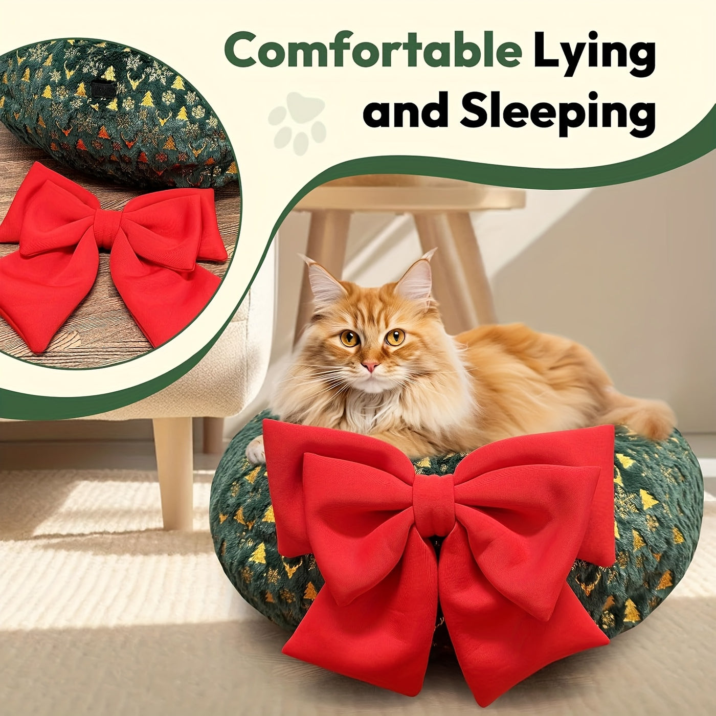Cat Tunnel Bed Donut Cave with Washable Cushion - Indoor Peekaboo Hideout Toy for Cats Kittens Puppies & Rabbits Small Large